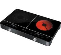SENCOR SCP 4001BK Plaque de cuisson à induction/radiante à deux feux,tactile, minuterie d'arrêt différé d'une durée de 1 à 180 min. réglable par incréments de 1 minute, 1 600 + 1 800 W