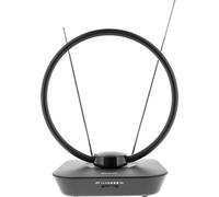 SENCOR SDA-102 Antenne d'ambiance DVB-T2/T, pour bandes UHF/VHF/FM, amplificateur intégré avec gain de 20 dB, réglage progressif de la puissance de l'amplificateur, alimentation 12 V, filtre 5G