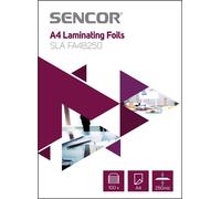 SENCOR SLA FA4B250 Films à plastifier A4, format de film A4, plastification de photos, d'images ou de documents, brillant, transparent et durable, 250 microns, 100 pièces