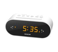 Sencor Radio-réveil SRC 1100 W – Tuner radio FM, réveil double, variateur d'éclairage – blanc