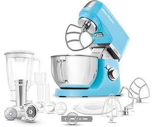 Sencor STM 6352BL Robot Multifonctions 1 000 W Robot Pâtissier, Blender Professionnel 8 Vitesses Fonction PULSE Bol d'Acier Inoxydable 4,5 L