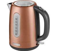 SWK 1776GD Bouilloire en acier inoxydable avec filtre amovible et interrupteur marche/arrêt avec rétro-éclairage, 1,7 l Marron métallique