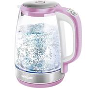 Sencor SWK 2198RS Bouilloire en verre Capacité 2,0 litres Puissance 2200 watts Lumière intérieure en acier inoxydable 100% sans BPA Réglage de la température (50°C à 100°C)