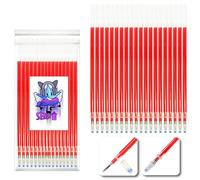 SEND UP Lot de 20 Recharges Rouges pour Stylos Gel Effaçables - Compatible avec Legami - Pointe Fine 0,5mm - Capacité XXL (+2cm d'encre) - Idéal École, Tissu et Cuir - Emballage Éco-responsable