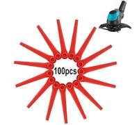 Senda Lot de 100 lames de rechange en plastique pour tondeuse à gazon compatibles avec Gardena EasyCut Li-18/23, ComfortCut Li-18/23 R, AccuCut 400 Li et AccuCut 450 Li (rouge)