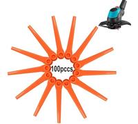 Senda Lot de 100 lames de rechange en plastique pour tondeuse à gazon compatibles avec Gardena EasyCut Li-18/23, ComfortCut Li-18/23 R, AccuCut 400 Li et AccuCut 450 Li (orange)