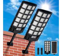 SENDALE 500W Lampadaire Solaire Exterieur 2 Pièces,6500K Projecteur Solaire Exterieur avec Télécommande,IP66 Étanche Puissant Spot Solaires Exterieur Éclairage pour Jardin, Cour, Parking