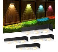 SENDALE Applique Solaire Extérieur, Nouvelle Génération 2025 Haut & Bas Applique Murale Solaire Blanc RVB 1300mAh Lampe Solaire Murale Extérieur IP65 Étanche 4 Articles 100 Lumens pour Clôture Jardin