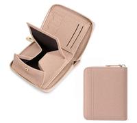 SENDEFN Petit Portefeuille Femme, Porte Carte Bloquage RFID avec Zipper | Petit Format, Design Uni，Emplacement Carte SIM, Cuir Vegan
