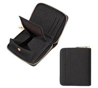 SENDEFN Petit Portefeuille Femme, Porte Carte Bloquage RFID avec Zipper | Petit Format, Design Uni，Emplacement Carte SIM, Cuir Vegan