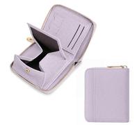 SENDEFN Petit Portefeuille Femme, Porte Carte Bloquage RFID avec Zipper | Petit Format, Design Uni，Emplacement Carte SIM, Cuir Vegan
