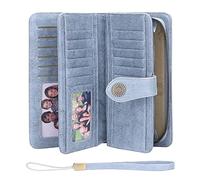 SENDEFN Portefeuille en Cuir Femme Embrayage Protection RFID bloquant Grande capacité Long Portefeuille avec 24 emplacements pour Cartes et Bracelet