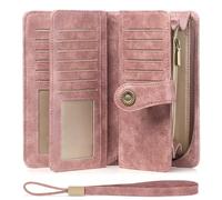 SENDEFN Portefeuille Femmes Portefeuille en Cuir Grande Femme Embrayage Protection RFID bloquant Grande capacité Long Portefeuille avec 24 emplacements pour Cartes et Bracelet Portefeuille