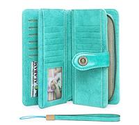 SENDEFN Portefeuille Femmes Portefeuille en Cuir Grande Femme Embrayage Protection RFID bloquant Grande capacité Long Portefeuille avec 24 emplacements pour Cartes et Bracelet Portefeuille
