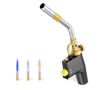 SenDeluz MAPP Chalumeau au propane, torche à gaz à allumage automatique Chalumeau à souder avec flamme réglable, chalumeau à gaz propane pour plomberie, soudure, brasage