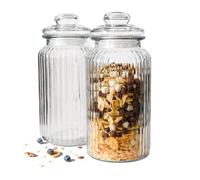 Sendez Lot de 2 bocaux de conservation en verre avec couvercle - 1,5 l