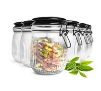 Sendez Lot de 6 bocaux de conservation en verre avec couvercle en céramique 720 ml