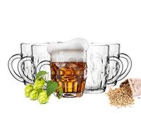 Sendez Lot de 6 verres à bière avec anse - 400 ml - Chope à bière