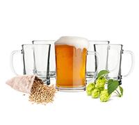 Sendez Lot de 6 verres à bière avec anse - 500 ml - Chopes à bière - 0,5 l - Passe au lave-vaisselle - Pour fête