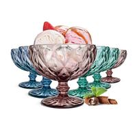 Sendez Lot de 6 Verres à Glace Colorés de 300 ml - Coupes à Dessert et Cocktail Martini
