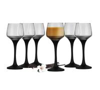 Sendez Lot de 6 verres à liqueur, 75 ml, avec pied noir, verres à liqueur, verres à tequila, à liqueur