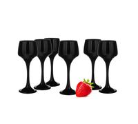 Sendez Lot De 6 Verres À Liqueur Noirs 75 ml Décorés Passe Au Lave-Vaisselle