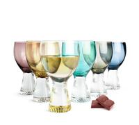 Sendez Lot de 6 verres à vin colorés de 350 ml - Verres à vin rouge - Verres à cocktail