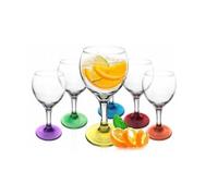 Sendez Lot de 6 Verres à Vin Multicolores Verres en Verre