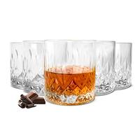 Sendez Lot de 6 verres à whisky 280 ml avec relief, verres à eau, verres à jus, verres à long drink, verres à cocktail