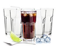 Sendez Viva Lot de 6 verres à cocktail avec cuillères 425 ml