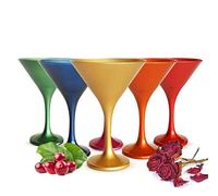 Sendez Viva Lot de 6 verres à martini multicolores