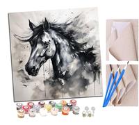 SENDJJ Peinture par Numero Adulte Portrait de cheval au galop en couleur (6) animal DIY Peinture à l'huile Numéros Toile Paint by Numbers Peindre par Nombre Kits sans Cadre 40x40cm