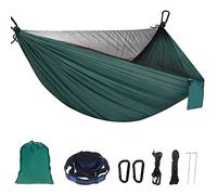 Sendowtek Hamac de Camping avec Moustiquaire 300 kg Capacité de Charge, Hamac 2 Personnes Nylon Respirante Portable Ultra-léger, Vert