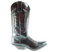 Sendra Boots 2073 Cuervo Florentic Bordeaux Santiags Femmes Hommes Cowboy Bottes Western Bout Pointu Talon Incliné Fait Main Véritable Cuir Brillant Taille 44