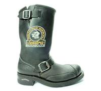 Sendra Boots 3565 Metal Noir Femmes Hommes Biker Bottes Casual Mode Moto Bottes Bouts Coqués Métal Anti Slip Semelle Fait Main Cuir Véritable Taille 44