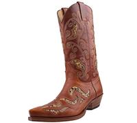 Sendra Boots Bottes de cowboy 7490 marron avec tire-bottes, graisse pour cuir et sac de transport Sendra de Roy Dunn's, marron, 45 EU