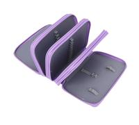 SENECESLI 72 Créneaux à Crayons de Couleur, Porte-Crayons Multicouche Oxford avec Fermeture éclair, Case à Crayon Aquarelle Développante (Black) (PURPLES)