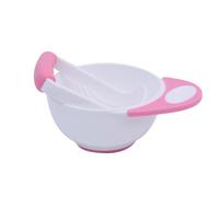 SENECESLI Bol de Service Smasher Cuillère Grande capacité Bol à Poignée de Broyage des Aliments pour bébé + Essentiels pour nouveau-né (Rose Blanc)