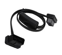 SENECESLI Câble d'extension, Adaptateur de Cordon Plat de Diagnostic 16 Broches, Connecteur Femelle avec Interrupteur pour Outils de Diagnostic de Véhicule