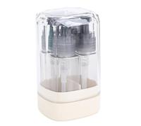 SENECESLI Ensemble de Bouteilles de Voyage, Contenants de Voyage 4 en 1, Bouteilles de Toilette de Rechargeables Anti-fuite de 35 Ml avec Double Pompe de Distribution pour Bagages à Main TSA, (GRAY)