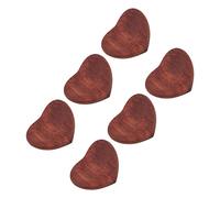 SENECESLI Ensemble de Plectres de Guitare en Bois en Forme de Cœur, Traitement de Surface Fine, Accessoires pour Instruments de Musique, Couleur Bois pour Joueurs de Guitare, 6 Pièces