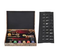 SENECESLI Ensemble de Stylos à Plume en Laque Rétro Britannique, avec Encre, Calligraphie Exquise, Cadeau D'écriture pour les Personnes âgées, les Enseignants, 26 Pièces (SP271906R rouge vin doré