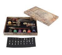 SENECESLI Ensemble de Stylos à Plume en Laque Rétro Britannique, avec Encre, Calligraphie Exquise, Cadeau D'écriture pour les Personnes âgées, les Enseignants, 26 Pièces (SP271931R gris doré