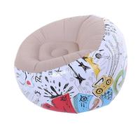 SENECESLI Fauteuil Poire Gonflable en PVC à Motif de Griffonnage, Support Ergonomique pour Salon, Chambre à Coucher, Option Cadeau 47,2 X 27,6 X 47,2 Pouces, Chaise Longue Gonflable pour Maison,