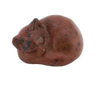 SENECESLI Figurine de Chaton Mignon, Artisanat Exquis, Statut de Cristal de Chat Portable Mignon Surfaces pour Le Bureau (Obsidienne Rouge)