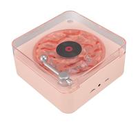 SENECESLI Haut-Parleur Bluetooth de Style Tourne-Disque, Haut-Parleur Bluetooth Rétro avec Veilleuse et Affichage de L'heure, Petit Stéréo sans Fil Multifonction 3 en 1 pour (Pink)