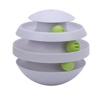SENECESLI Jouet de Piste de Chat à 3 Niveaux avec Boules Rotatives à 360 Degrés, Rouleau de Jouet pour Chat, Plateau Tournant Jouets pour Chat (Gris Clair)