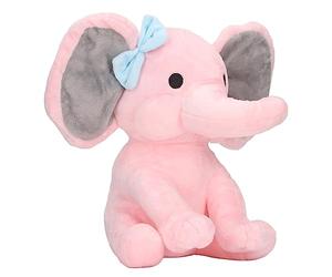 SENECESLI Jouet en Peluche éléphant Doux, Animal en Peluche Confortable pour Soulager Le Stress, Cadeau Parfait pour Une Fête Prénatale, Poupée Décorative pour la Maison, 9,8 Pouces (Pink)