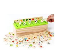 SENECESLI Jouet pour Enfants Puzzles Assortis pour la Cognition des Chiffres et des Fruits, Jouet de Puzzle en Bois Sûr pour L'identification des Couleurs, Super Sûr pour Les Enfants à , adapté aux