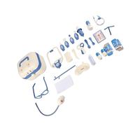 SENECESLI Jouets de Médecin pour Enfants, Ensemble de Soins Médicaux de Simulation éducative pour Enfants, Infirmière Dentaire, Matériau Sûr, Fourre-Tout Portable pour L'éducation à la santé (Blue)